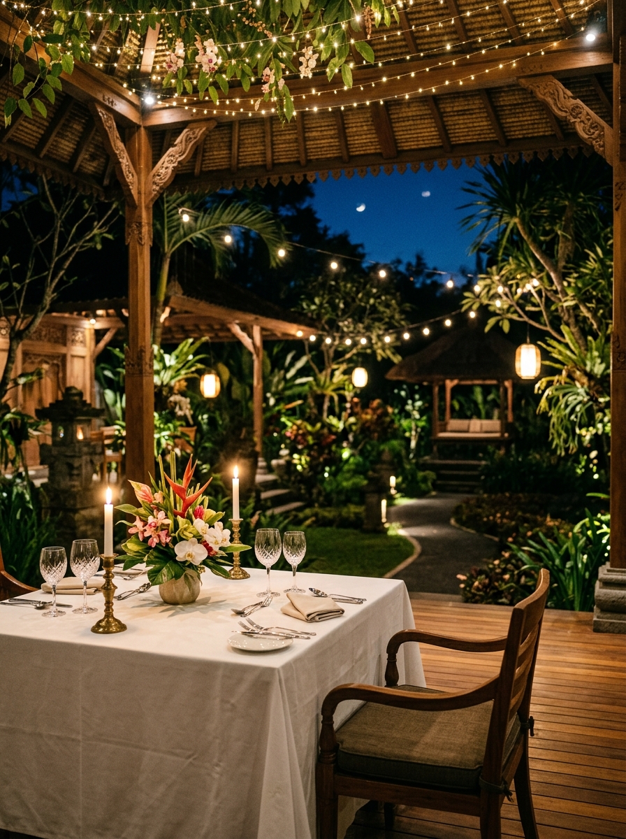 Restoran open-air Apple Villa Seminyak